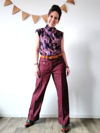 stretch jeans bordeaux pantalon dames 