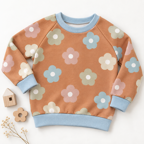 flowers french terry qjutie kids voorbeeld AI - kickenstoffen