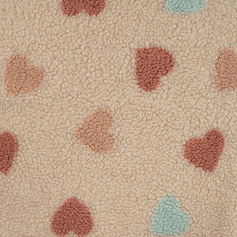 Qjutie jacquard teddy harten natural beige kickenstoffen
