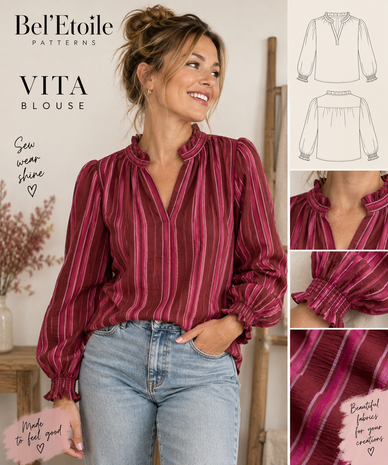 vita blouse voorbeeld ai - stof seersucker katoen kickenstoffen