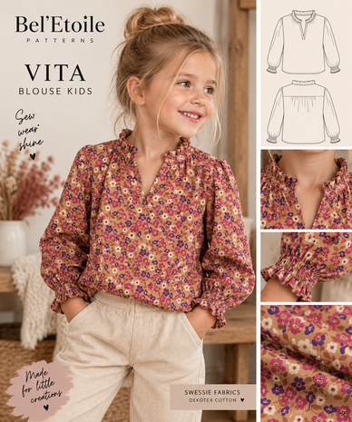 vita blouse voorbeeld ai - stof thalie bloemetjes katoen kickenstoffen