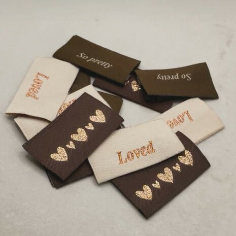Label 'Glitter Hartjes' 4stuks - Loop &amp; Label