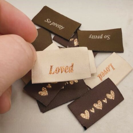 Label 'Glitter Hartjes' 4stuks - Loop &amp; Label