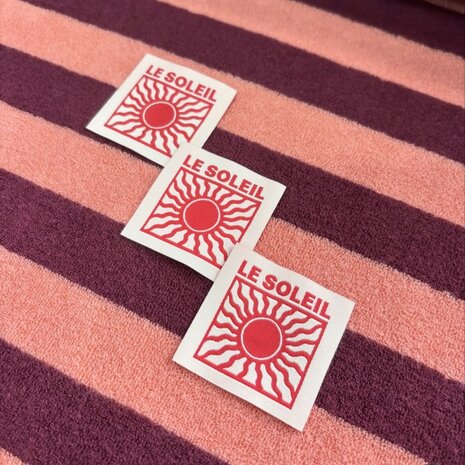 badstof strepen met soleil label