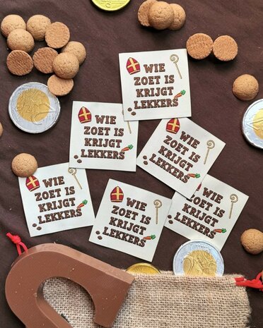Sinterklaar naailabels kickenstoffen - loop en label