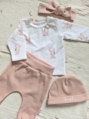 newborn setje ribtricot soft en konijntjes tricot kickenstoffen - mbym.sewing