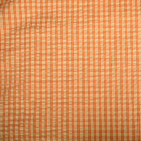 Seersucker ruit lemon-mango 112849