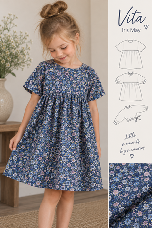 ai voorbeeld vita jurk bloemen poplin kickenstoffen