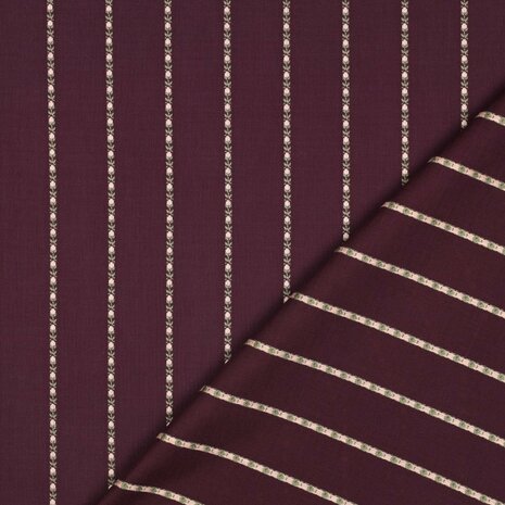 Poppy Cotton Jacquard Flowers &ndash; Burgundy 01961.004