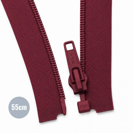Divisible-Spiral-Zipper-YKK-55CM-Bordeaux-kickenstoffen