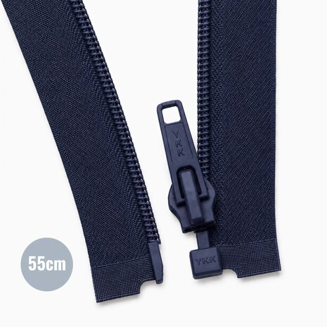 Divisible-Spiral-Zipper-YKK-55CM-Navy-kickenstoffen