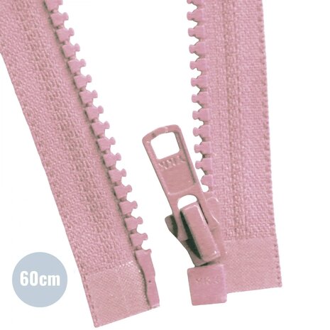 VISLON-Divisible-Zipper-YKK-Vintage-Pink-60CM-kickenstoffen