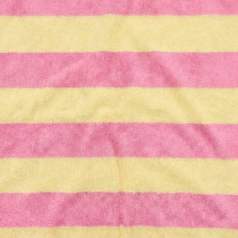 badstof tricot geel roze - kickenstoffen 125549
