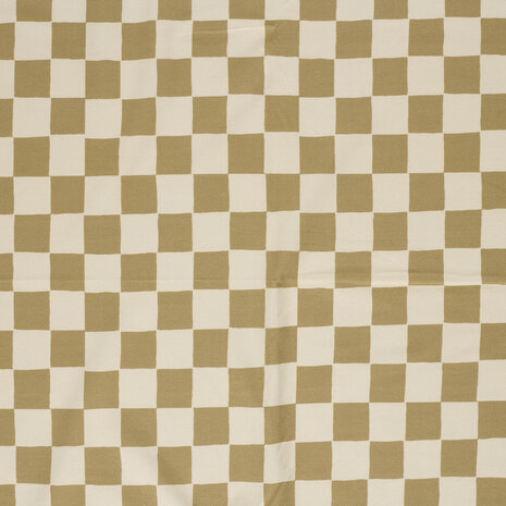 Biologische French Terry Blokken Ruiten Natural Beige 26913_053