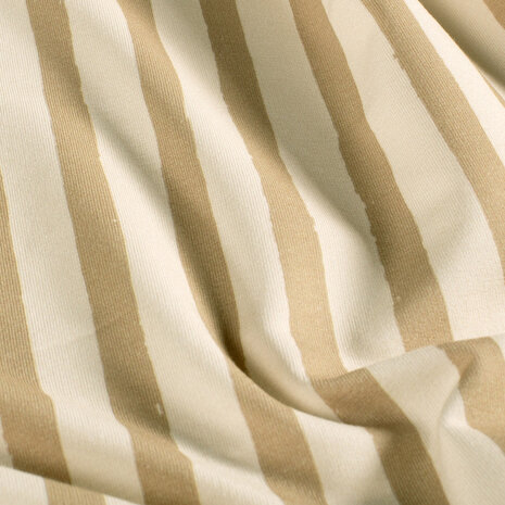 Biologische French Terry Strepen Natural Beige KicKenStoffen 26914_053