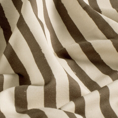 Biologische French Terry Strepen Natural Taupe KicKenStoffen 26914_058
