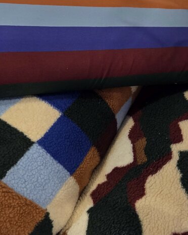 blue mix teddy stoffen en bijpassende french terry - kickenstoffen