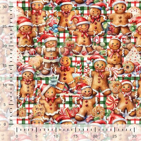 Qjutie Kids Brushed French Terry &ndash; Christmas Gingerbread s65004-180