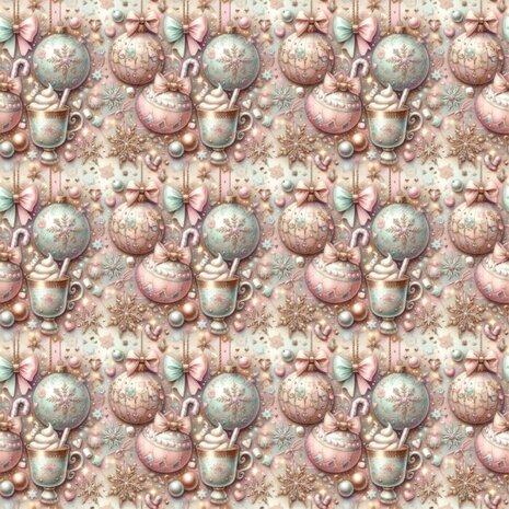 Kerst French Terry Kerstballen Roze &ndash; Stenzo KicKenStoffen s65002-110