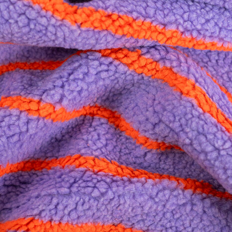 Teddy Jacquard Stripes Lila Oranje &ndash; Qjutie Kids KicKenStoffen K80412-420