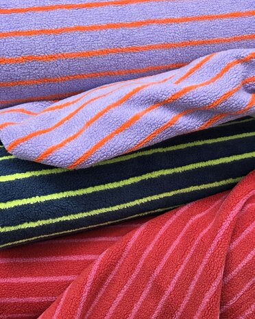Teddy Jacquard Stripes  &ndash; Qjutie Kids KicKenStoffen K80412