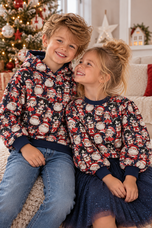 ai afbeelding impressie gaelle sweater en teddy sweater twinning  - kickenstoffen - prints kunnen afwijken