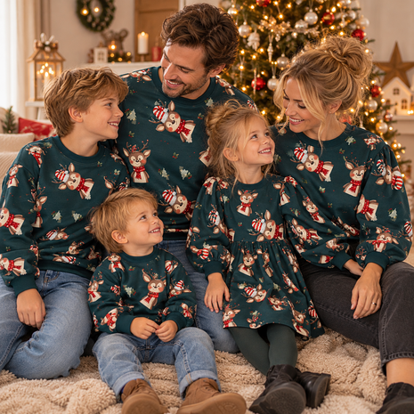 ai afbeelding impressie gaelle dress en sem sweater twinning  - kickenstoffen - prints kunnen afwijken