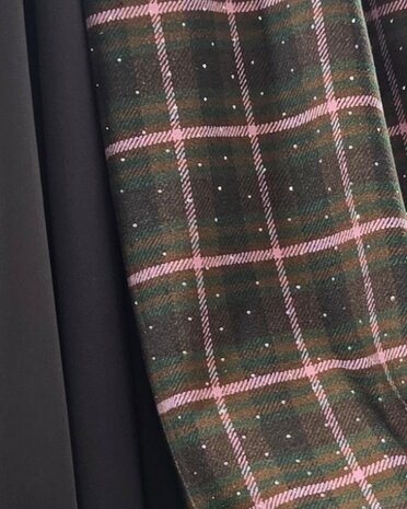 Dikke Flanel Ruiten Studs Bruin Roze Groen  KicKenStoffen