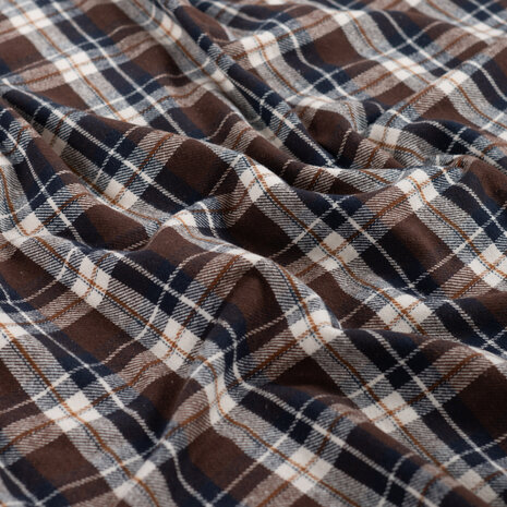 Flanel Ruiten Bruin Donkerblauw | Qjutie Kids KicKenStoffen K48160-580