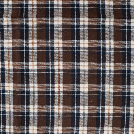 Flanel Ruiten Bruin Donkerblauw | Qjutie Kids KicKenStoffen K48160-580