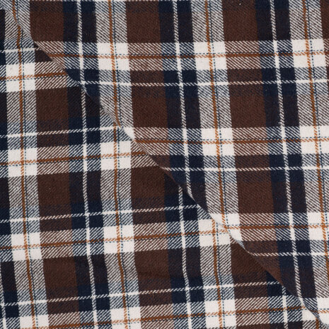 Flanel Ruiten Bruin Donkerblauw | Qjutie Kids KicKenStoffen K48160-580