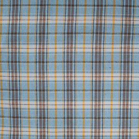 Flanel Ruiten Lichtblauw Bruin Okergeel &ndash; Qjutie Kids K48159-920