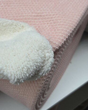 Double Face Boucl&eacute; Roze Ecru  Qjutie Kids  KicKenStoffen