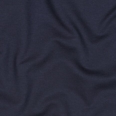 Biologische french terry donker blauw marine KicKenStoffen 09107.019