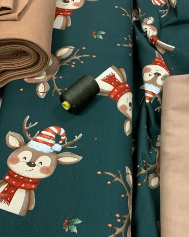 render french terry met cacao en taupe boordstof en garen A1000-2861 kickenstoffen