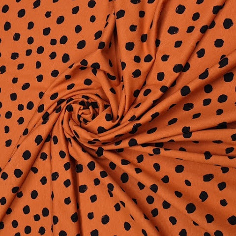 painted dots tricot BEEBSstofjes terracotta roest