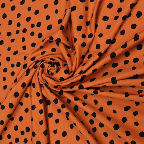 painted dots tricot BEEBSstofjes terracotta roest