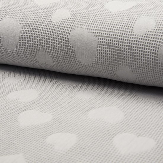 wafel jacquard hartje licht grijs