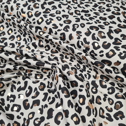 foilprint luipaard tricot met goud kiezel