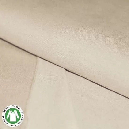 beige (kiezel) uni - biologische french terry