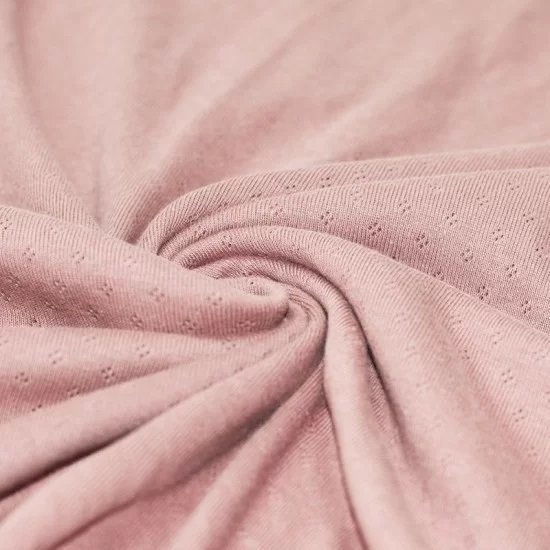 roze (nude) katoenen Pointelle tricot