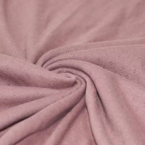 oud roze (licht) katoenen Pointelle tricot