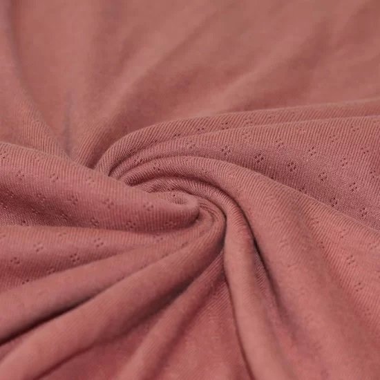 Roze terracotta katoenen Pointelle tricot