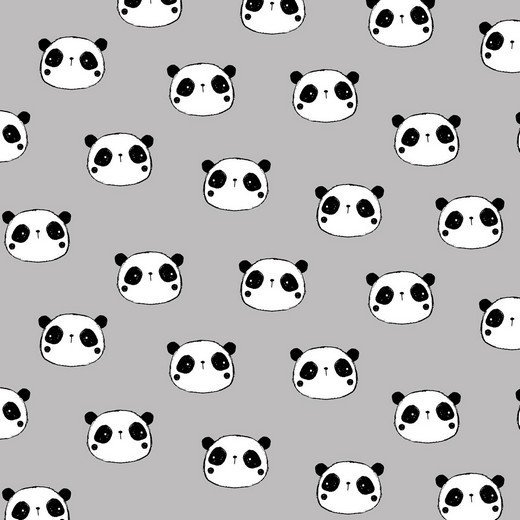 licht grijs wit zwart panda flanel (op=op)