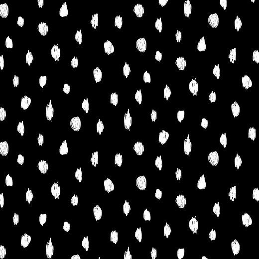 zwart wit kras painted dots - biologische french terry