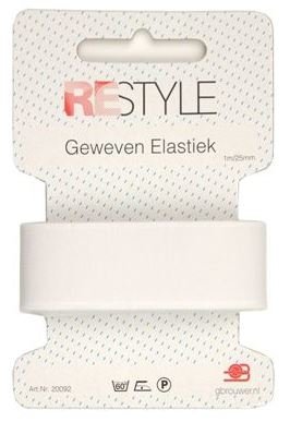 white elastic flat 25mm - 1meters/card