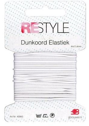 dunkoord elastiek wit 14mm