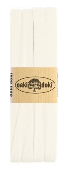 oaki doki tricot de luxe 2cm bias ecru.