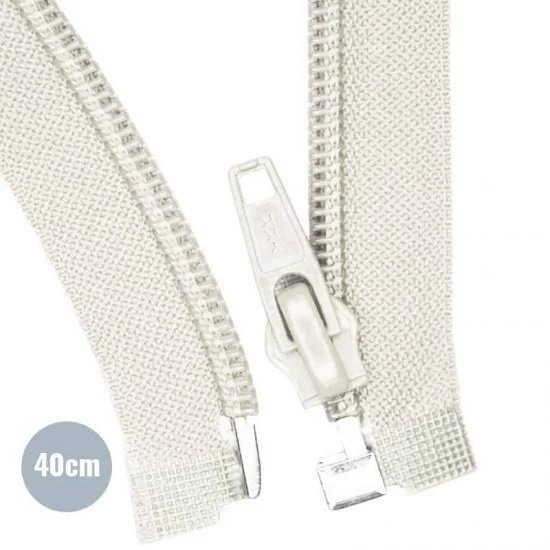 wit (off white - ecru) Deelbare Rits YKK nylon 40cm