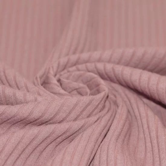 oud roze licht katoenen Brede Baby rib tricot SOFT